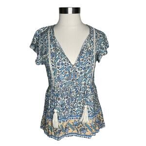 Iris Maxi Women's Blythe Boho V-Neck Blouse Ruffle Sleeve